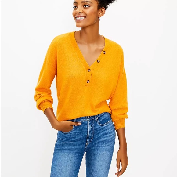 Loft Henley knit sweater - Picture 6 of 8